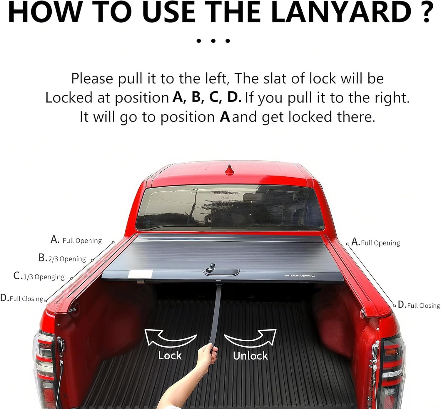Retractable Hard Truck Bed Tonneau Cover Fits with 2022-2026 Ford Maverick Truck Bed (4.6'/55.2") Retractable Hard Truck Bed Cover with Key Lock