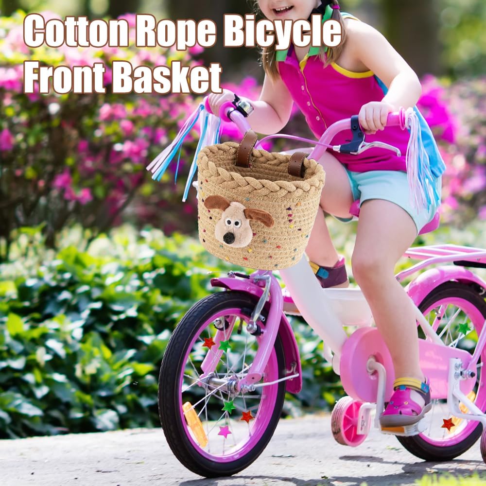 Cesta de Bicicleta para Niños, Cesta Bici Niño con 35 Estrellas para Radios, Cesta Lantera Bicicleta Niños, Cesta Bicicleta Desmontable, para Manillar de Bicicleta Infantil