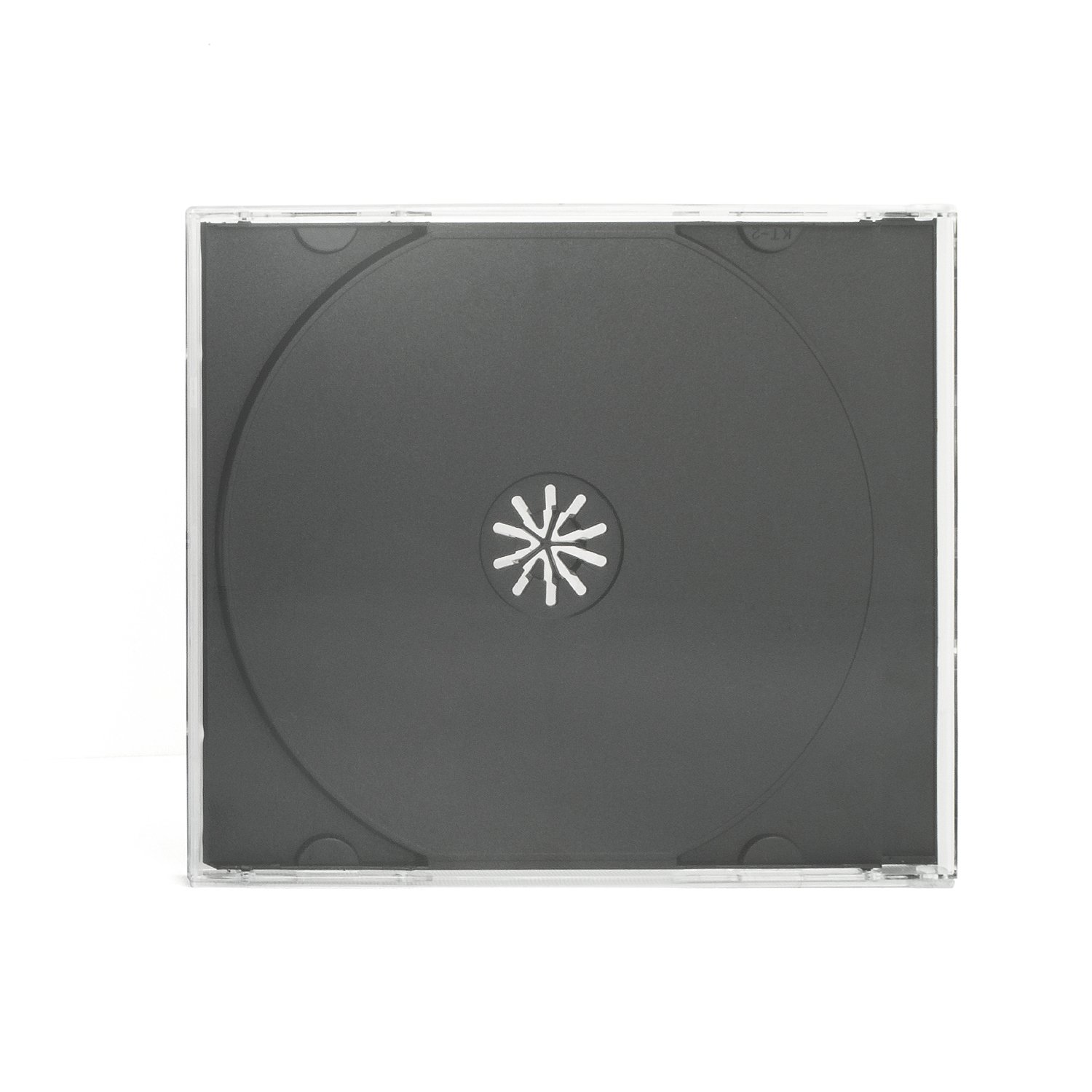 CD Jewelcase/CD Hüllen/CD Leer Hüllen für 1 CD/DVD, transparent, Tray schwarz (10mm) 100 Stück im Karton