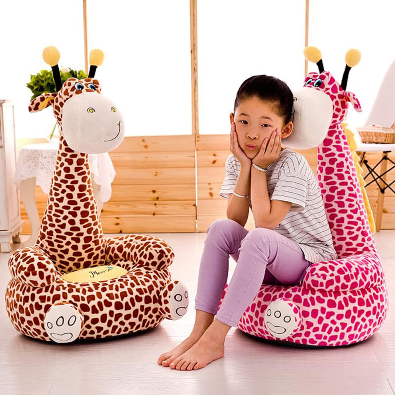 Amazon.com: HWOEK Children's Chair Sofa Cartoon Giraffe Seat