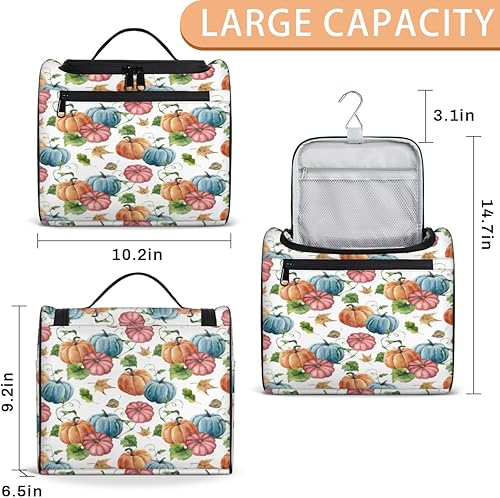 Miniatura 3 de Thanksgiving Day Fun Pattern Toiletry Bag for Women Travel Makeup Organizer with Hanging Hook Traveling Cosmetic Bags for Toiletries Accessories
