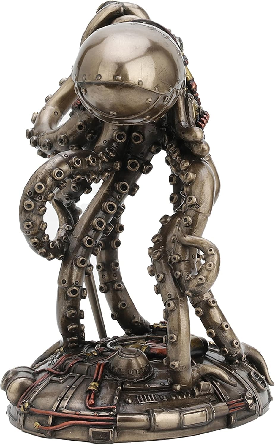 Veronese Design 16,9 cm hoch, Steampunk-Oktopus, Weltraumbeobachter, kaltgegossen, bronzefarbenes Harz, Fantasie-Sammlerstücke, Tierfigur, Weltraum-Alien Heimdekoration