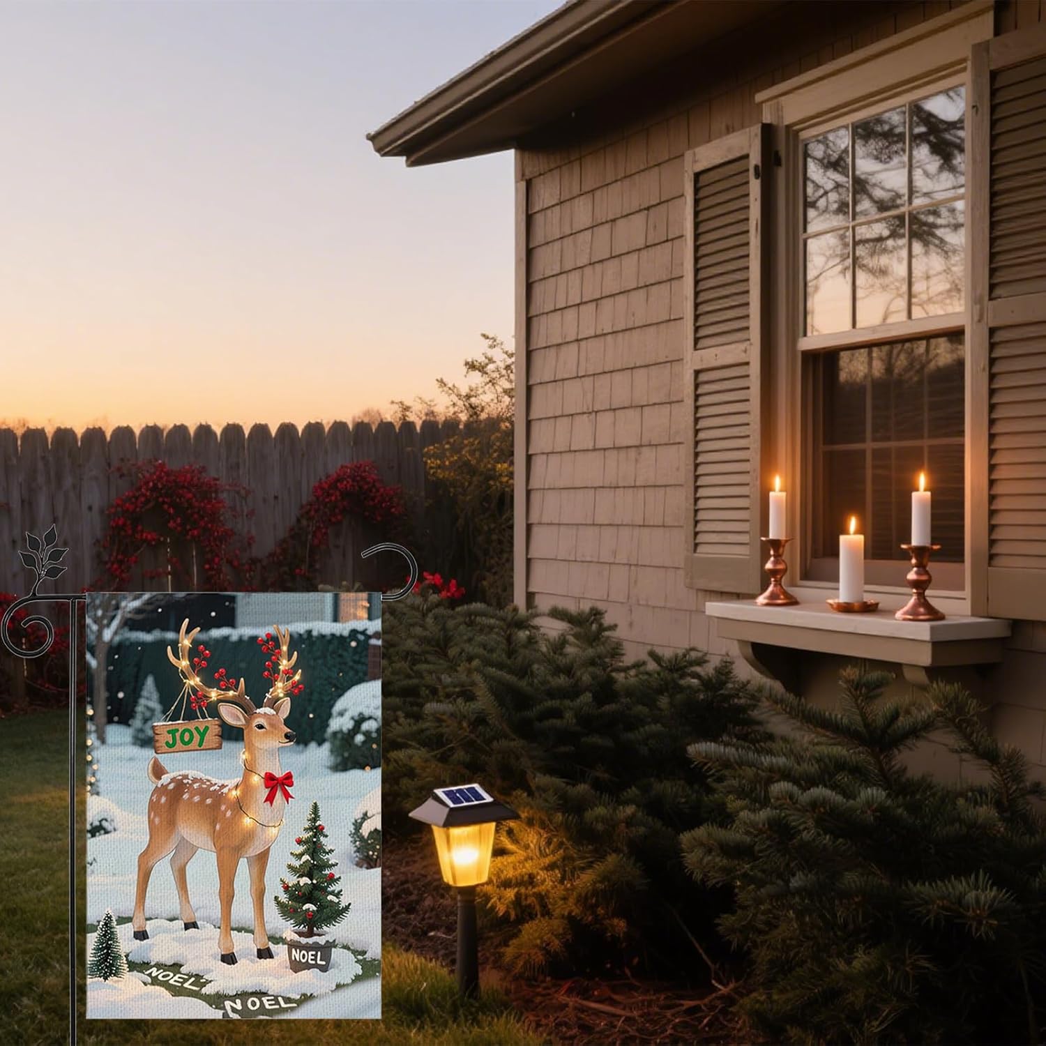 Merry Christmas Flag 12x18 Inch,Christmas Deer Winter Holiday Yard Outdoor Decorative Flag for Christmas Farmhouse Holiday Yard Seasonal Outdoor Outside Decoration - Image 3