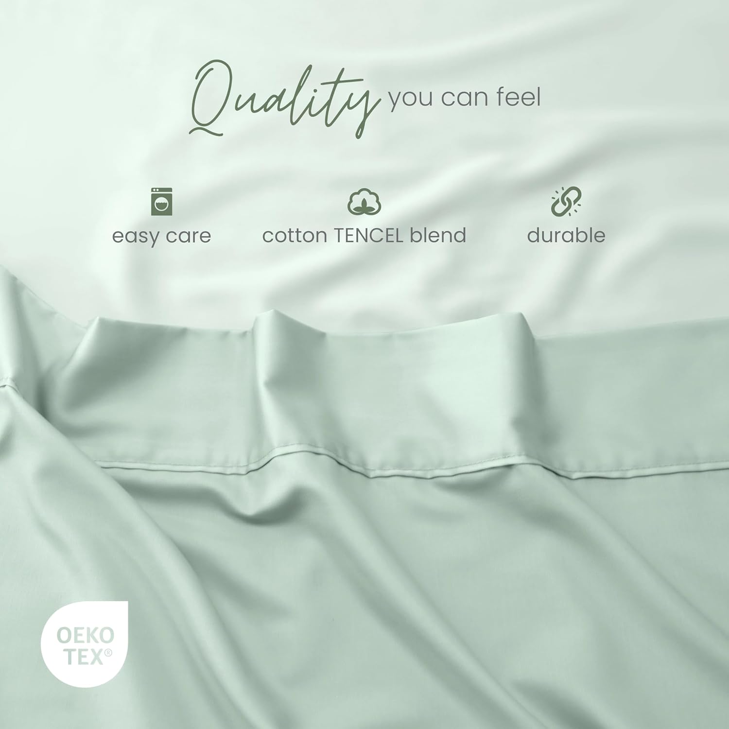 Martex Restore Bed Sheet Set – Soft, Cooling, Moisture-Wicking, Breathable and Gentle on Skin – Durable Fabric Designed for Everyday Comfort and Better Sleep – Queen Size Bedding – Sage