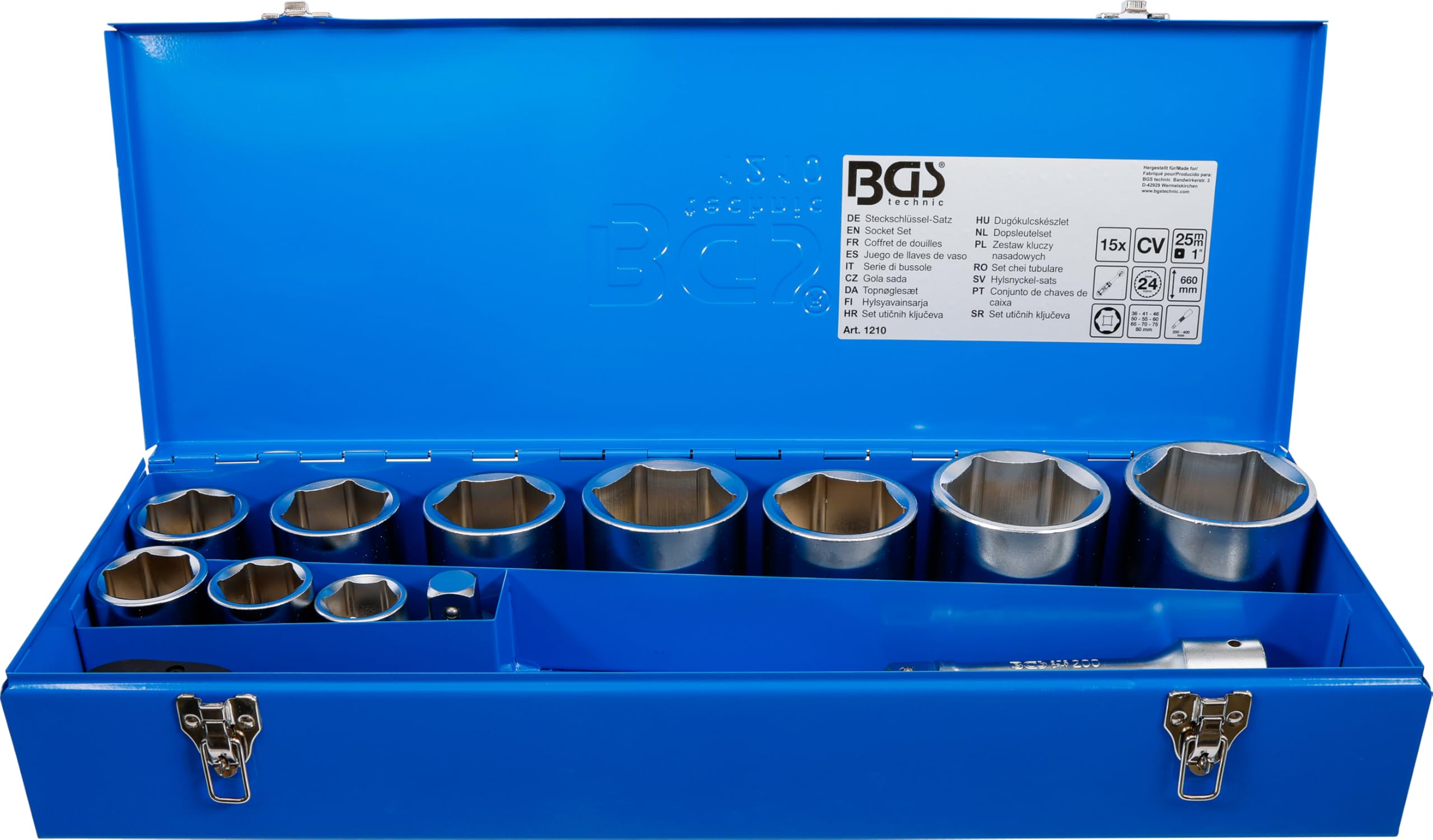 BGS 1210 | Coffret de douilles | 25 mm (1") | 15 pièces