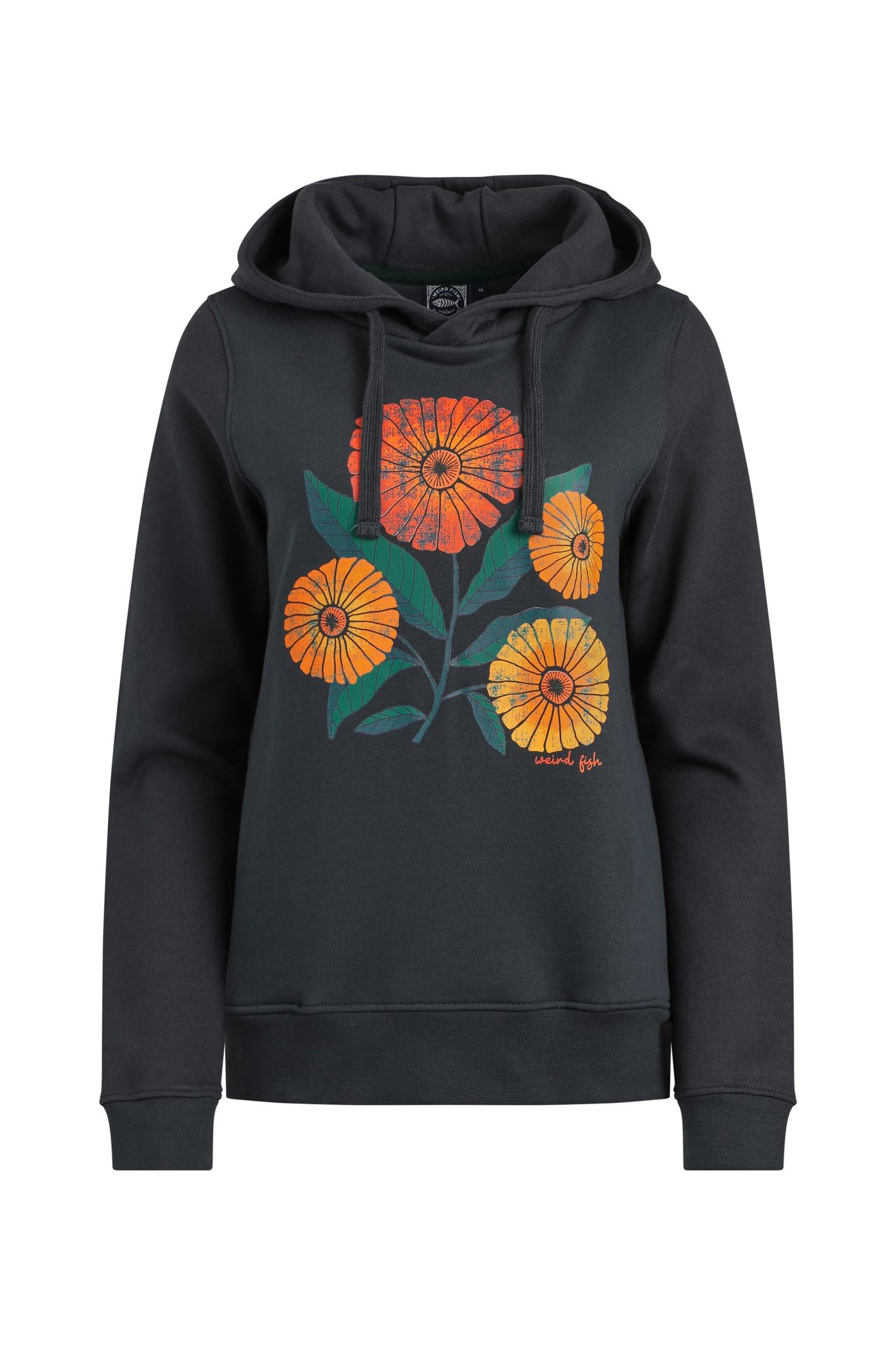 Weird Fish Women's Navy Topaz Branded Pop Over Hoodie Size 8. (Jumper/Sweater/Fleece)