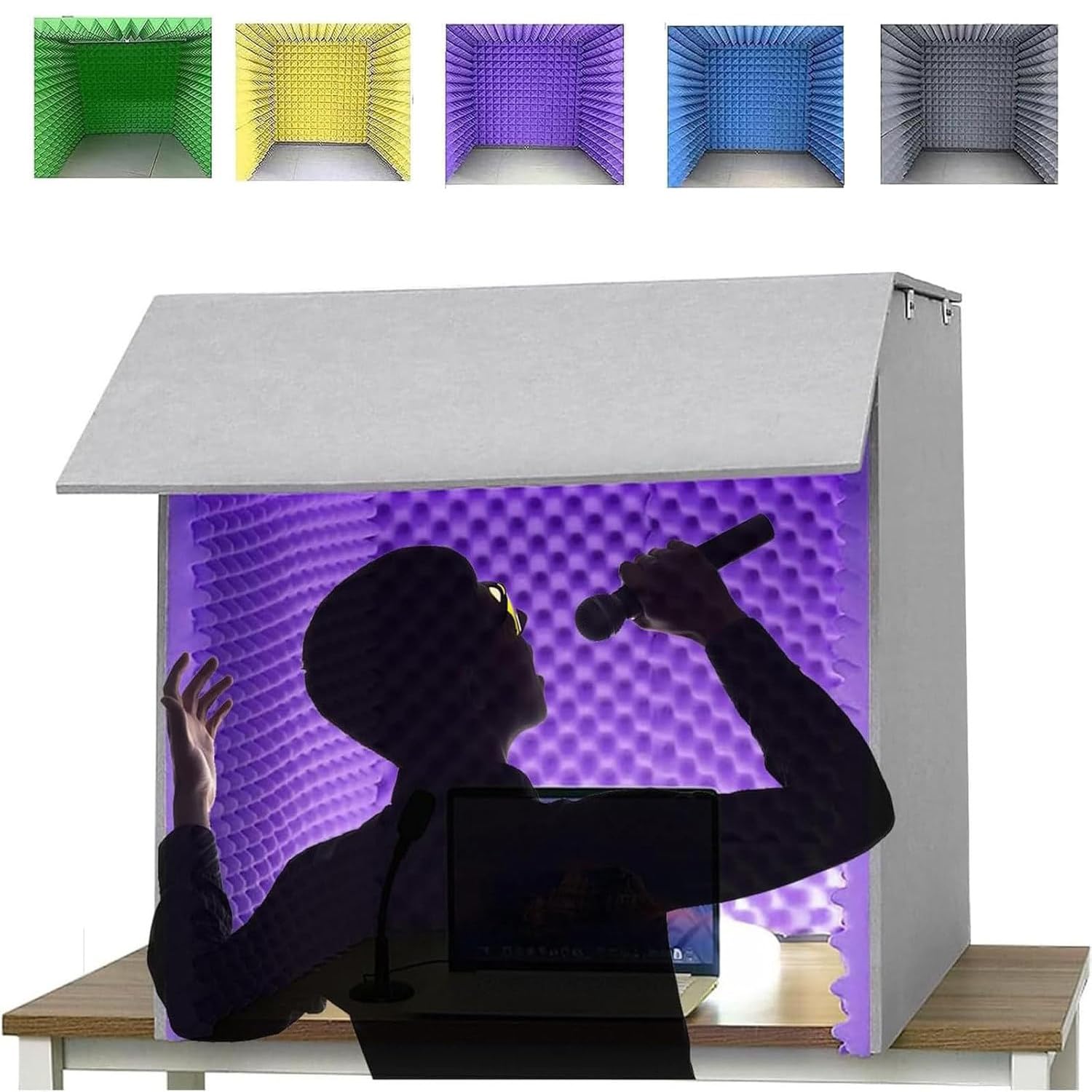 Cabina vocale portatile, pannelli acustici in schiuma, studio di