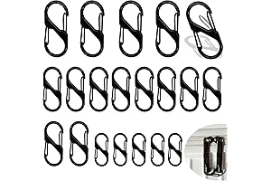 20 Pack Anti-Theft Zipper Locks Carabiner Keyring Pulls
