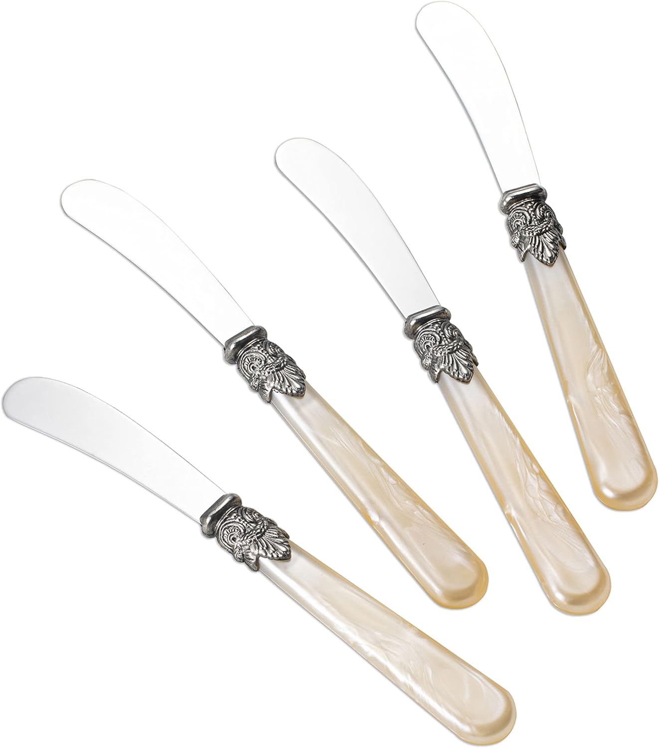 REVERIE Collection 4-piece Stainless Steel Butter Spreader Cheese Knife, Giftable Butter Knives set, Bread Knife set (Gold)