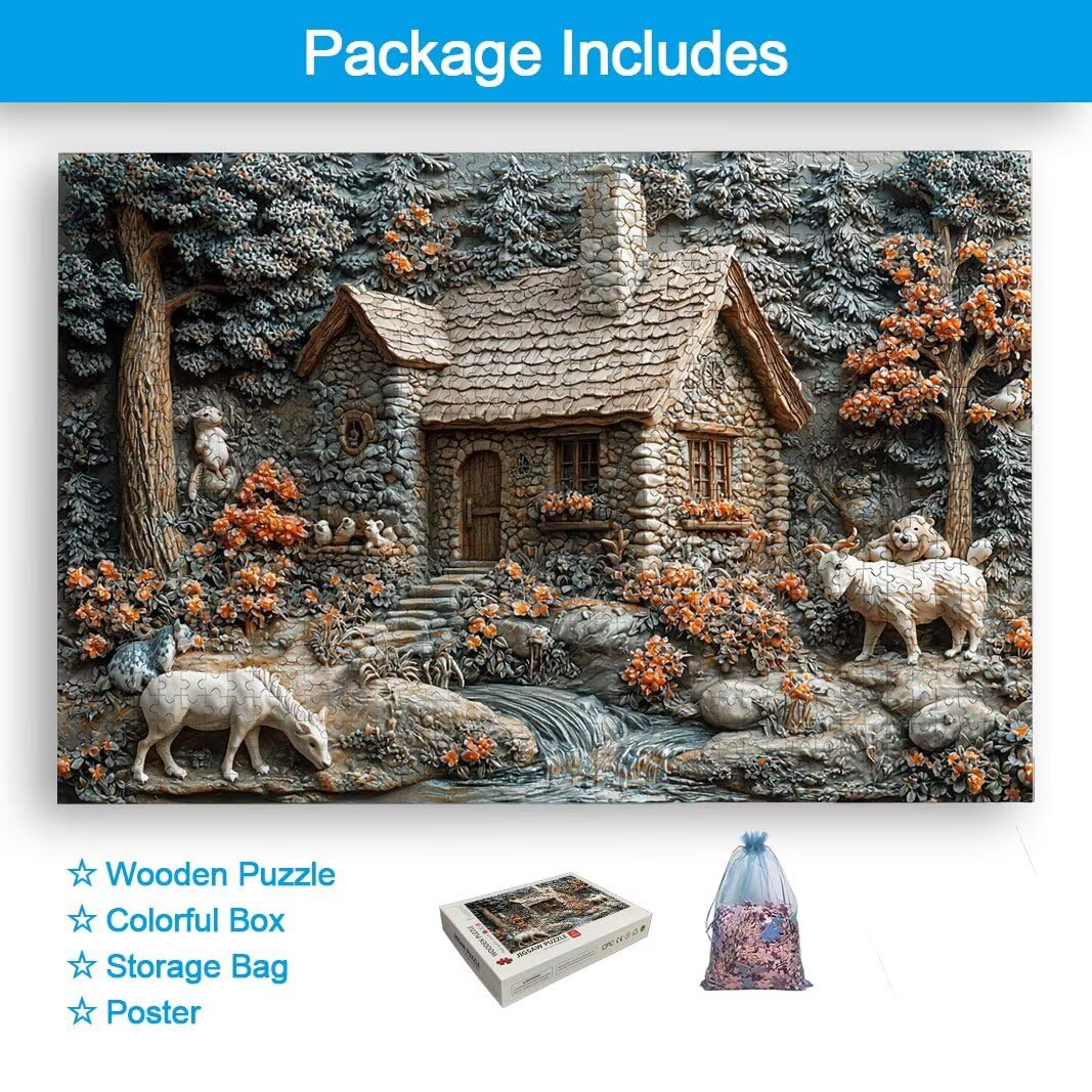 Puzzle 1000 Piezas, Puzzle Paisaje de Madera para Adultos, Regalos -2246