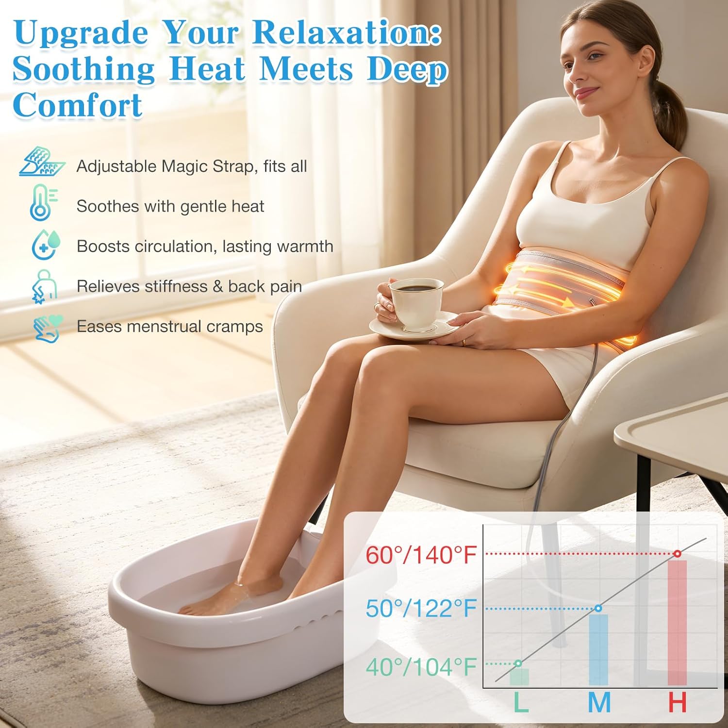 veicomtech Upgrade Ionic Foot Bath Detox Machine, 3 in1 Detox Foot SPA System with Wrist Strap, Far Infrared Waistbelt, Array and 2 Pads (Blue)