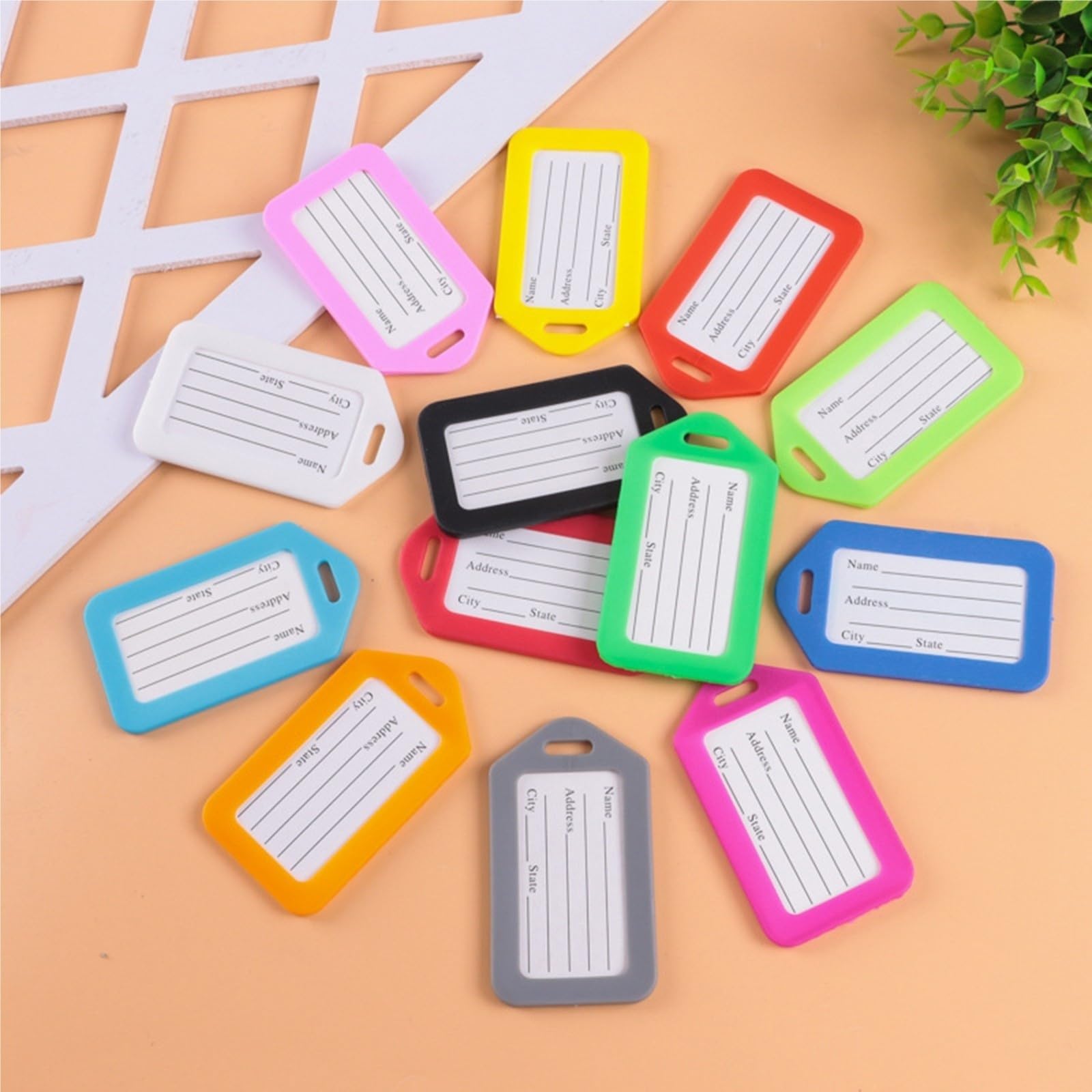 Set di etichette identificative for bagagli in plastica