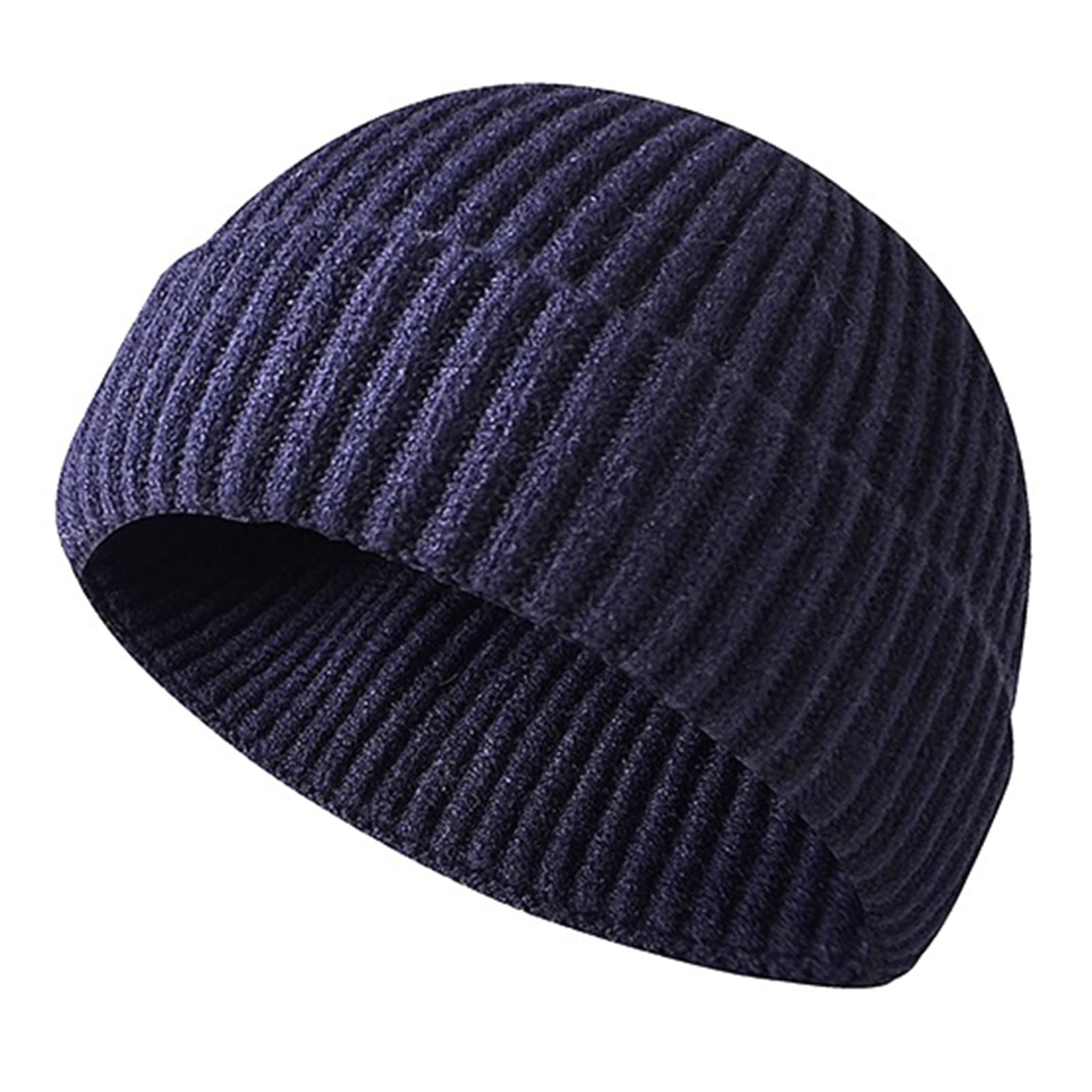 Baynetin Men's Tibetan Winter Beanie Hat, Roll Up Edge Skullcap Fisherman Beanie, Unisex Soft & Stretchable Cuffed Plain Knit Hipster Docker Winter Hat (Tibetan)