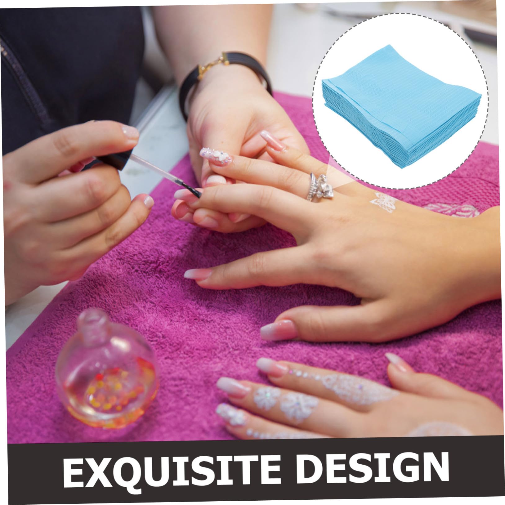 PACKOVE 125 pezzi Tovagliette per Unghie Tovaglietta per Manicure Accessori per Nail Art Protezione Tavolo per Salone e Spa Assorbente e