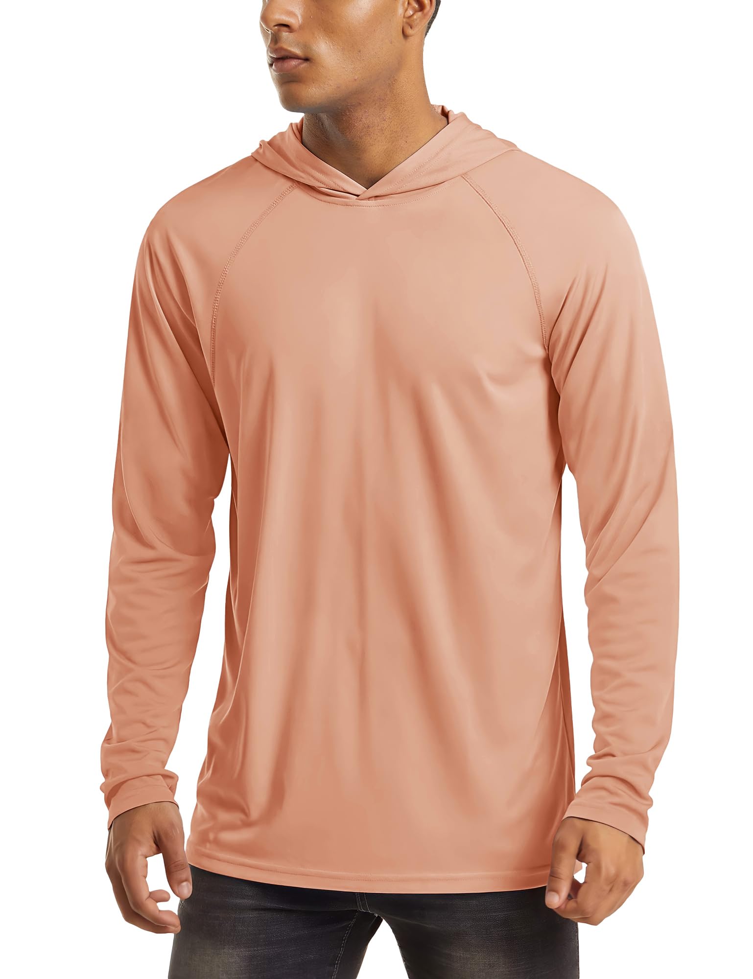 MAGCOMSEN Mens Hooded UPF 50 Sun Protection T Shirts Long Sleeve Athletic Fishing Shirts Rash Guards