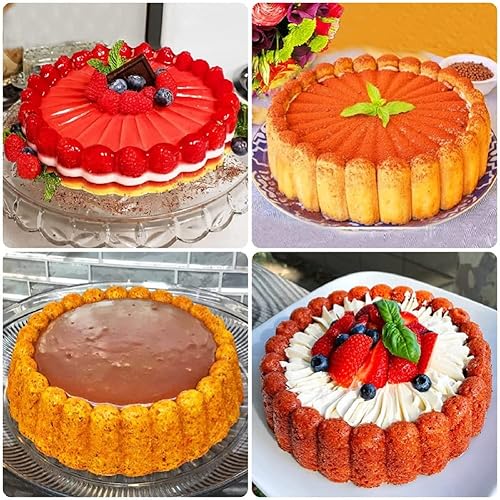 Miniatura 4 de Enfudid Molde de silicona para tartas Charlotte, moldes redondos de 7.7 pulgadas, moldes redondos reutilizables para tartas de queso y tartas de