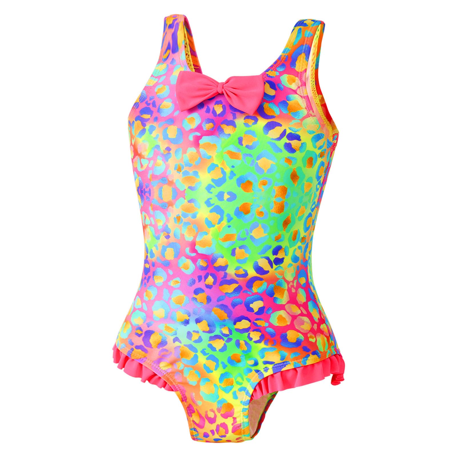 Girls Swimsuit, Pink Mermaid Toddler Girls Bathing Suit One Piece Swimsuit,UPF 50+ Quick Dry Stretchy Swimsuit