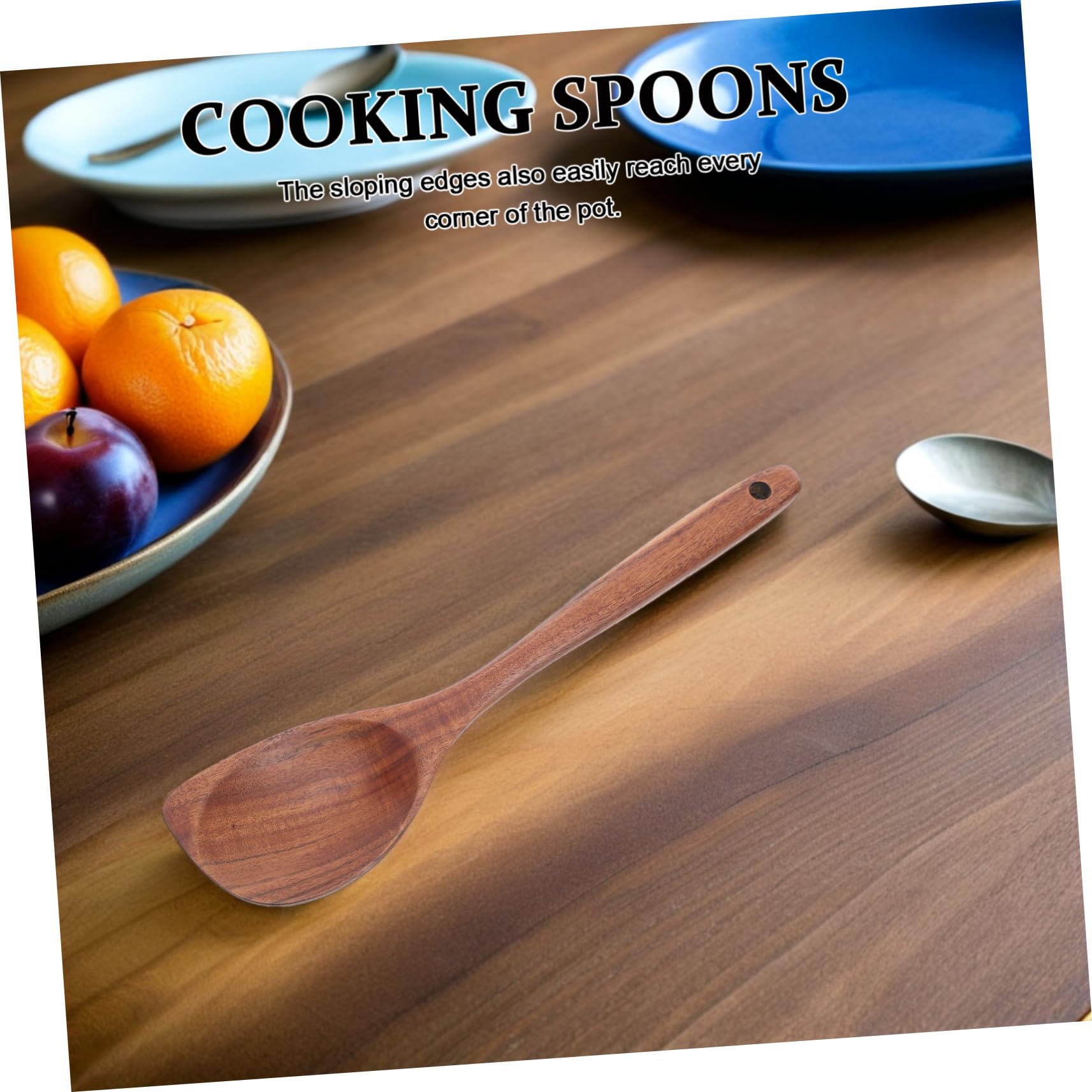 ABOOFAN 4 Piezas Cuchara de bocina de teca japonesa cuchara de madera antiadherente cucharones de madera para cocinar cucharón de sopa Marrón