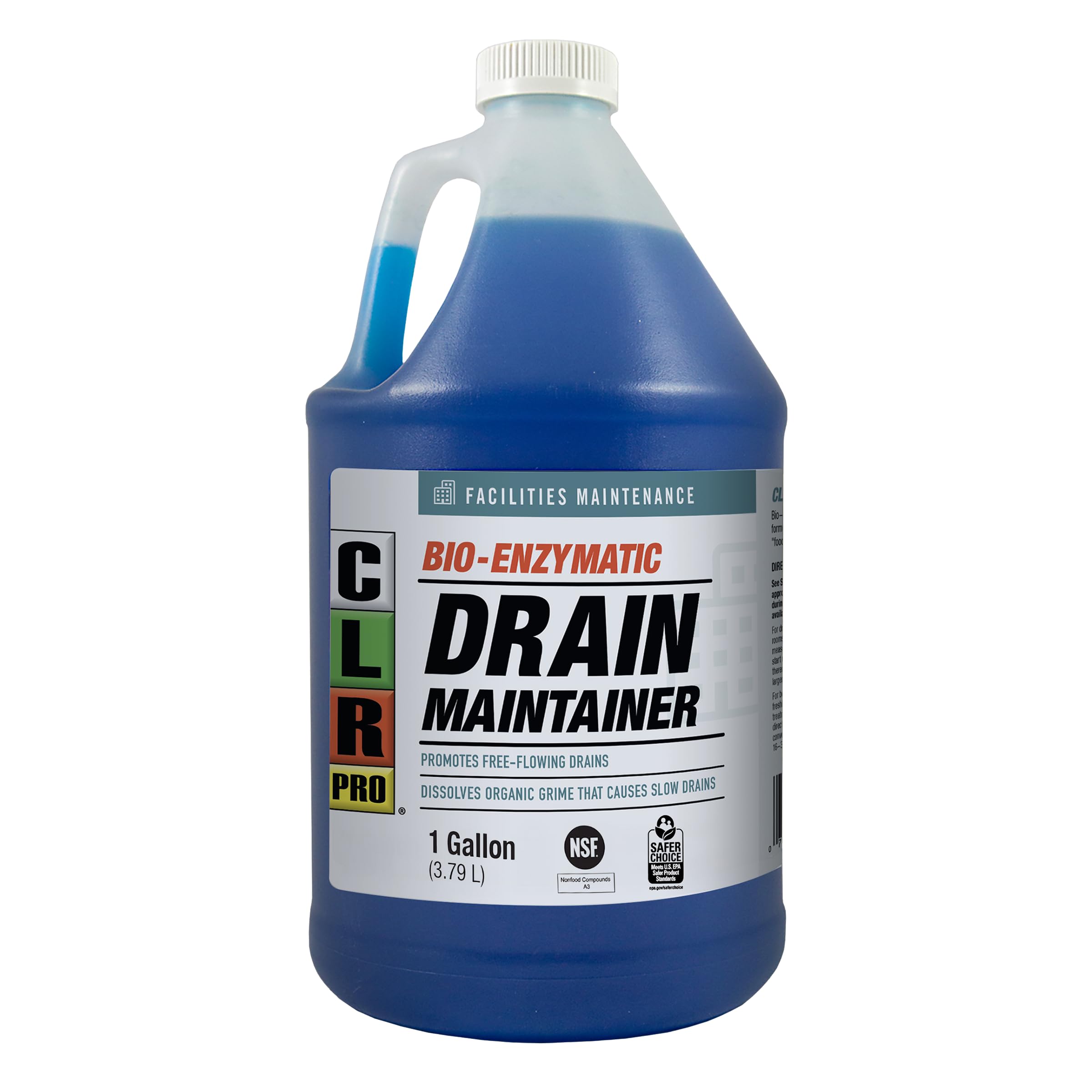 CLR PRO Commercial Drain Maintainer and Grease Trap Treatment, Preventative Maintenance Bio Enzyme Formula, Reduces Odor and Breaks Down Grease, 1 Gallon BottleU.S. EPA Safer Choice