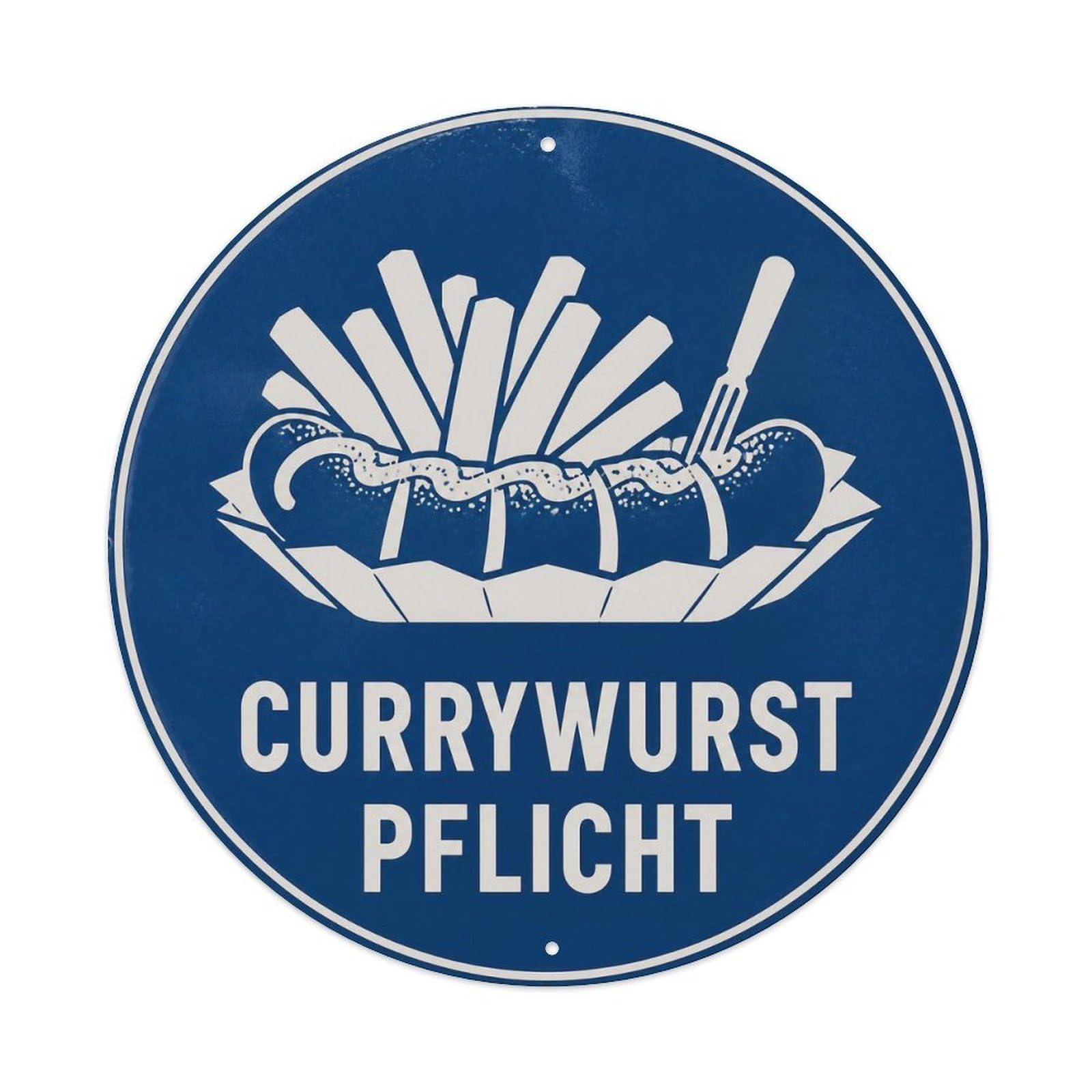 Olyhtr 8X8inch Classic Style Currywurst Pflicht German Heritage Typography Retro Metal Tin Sign