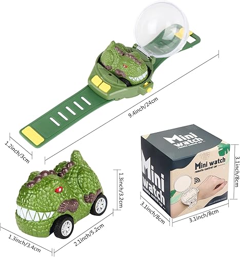 Miniatura 6 de Reloj de automóvil con control remoto 2023 con luz LED, mini auto de carreras de 2.4 GHz, juguete de muñeca para niños y adultos, auto pequeño a