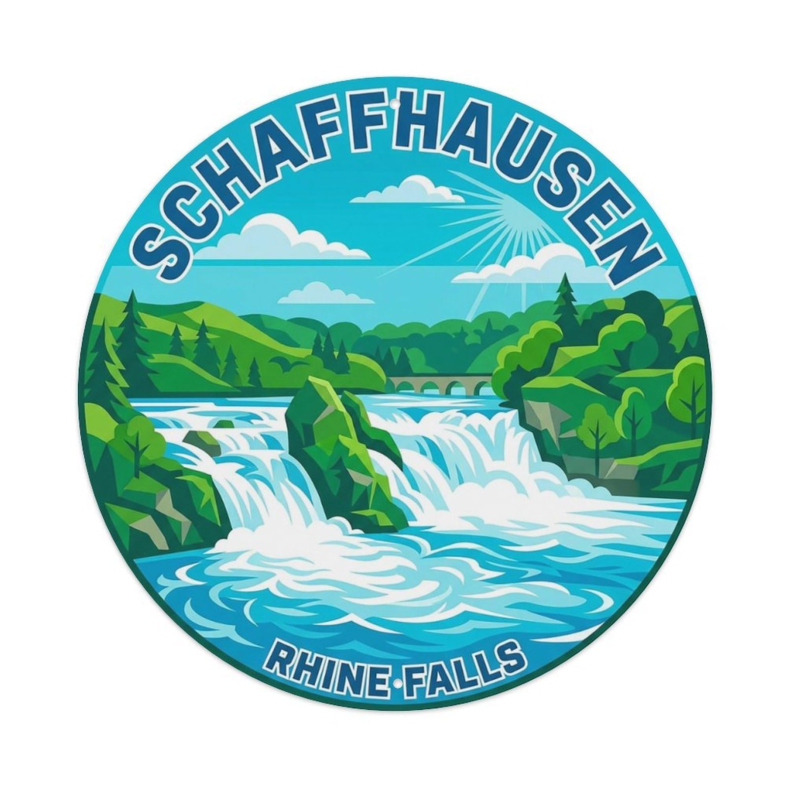 Switzerland Vintage Travel Schaffhausen Vintage Metal Tin Sign Plaque Wall Decor for Cafe, Club Bar, Office, Garden Metal Poster 8x8Inch