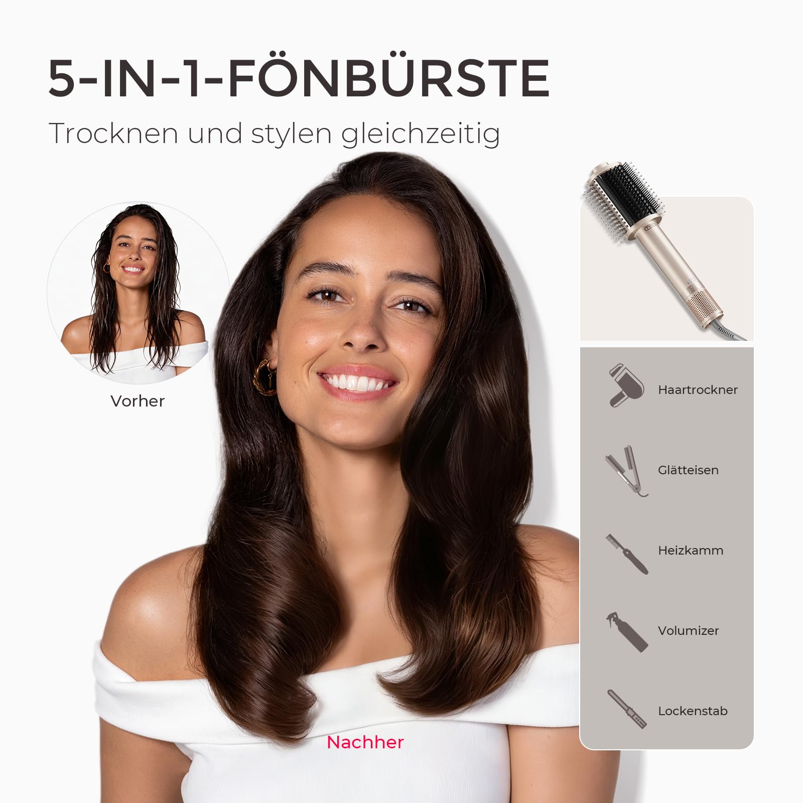 TYMO ROVY Welleneisen + TYMO AIRBEAM Warmluftbürste