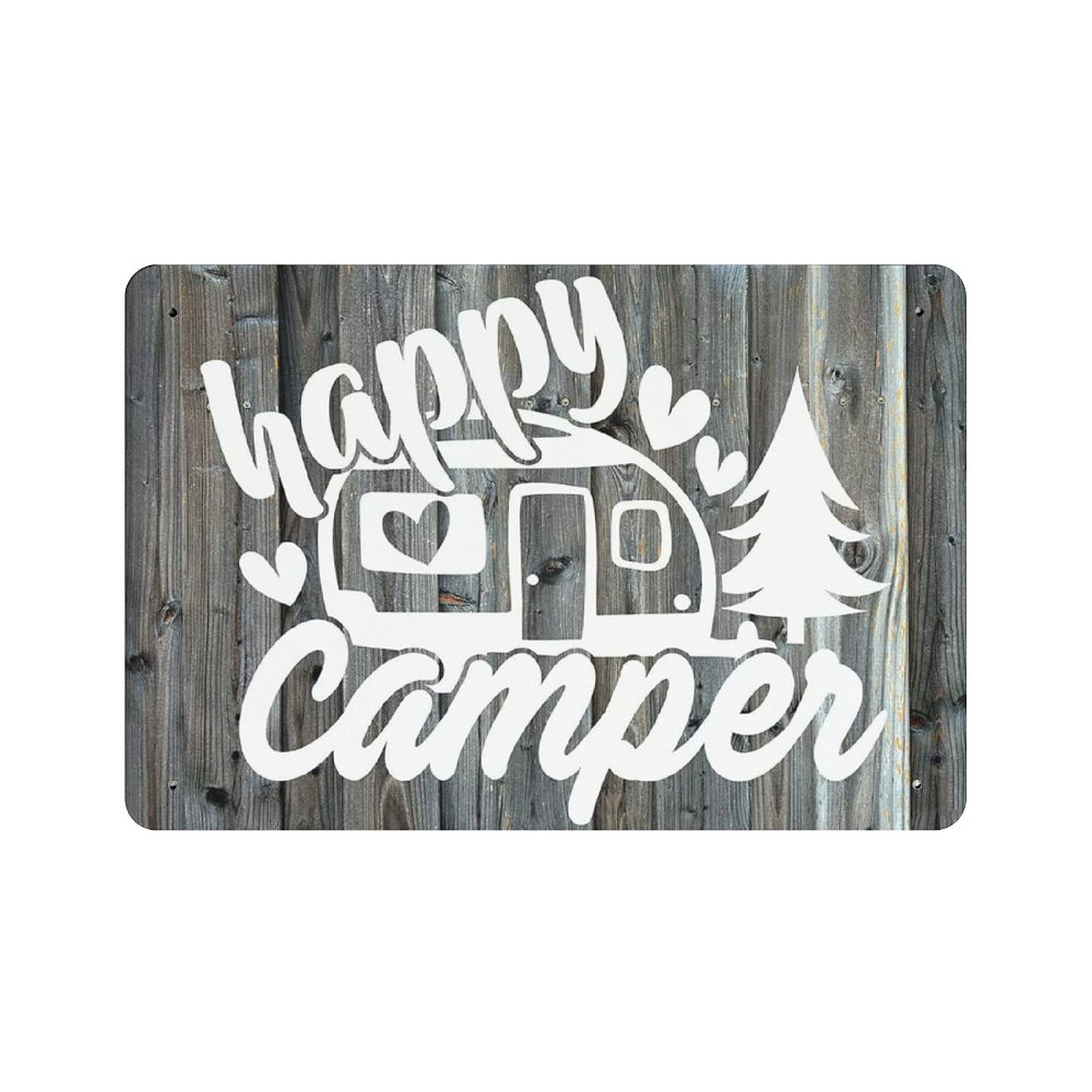 Metal Tin Sign Happy Camper Vintage Tin Poster Metal Sign Wall Decoration Country Kitchen Home Garage Decor 8"x12"