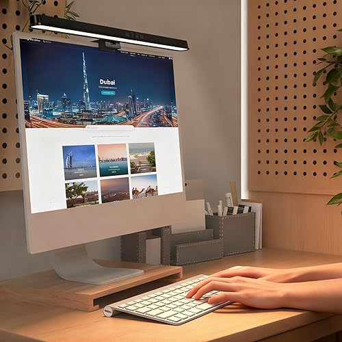 Miniatura 7 de HomeBeyond Barra de luz para monitor, lámpara LED USB para pantallas curvasplanas, lámpara de escritorio regulable para el cuidado de los ojos con