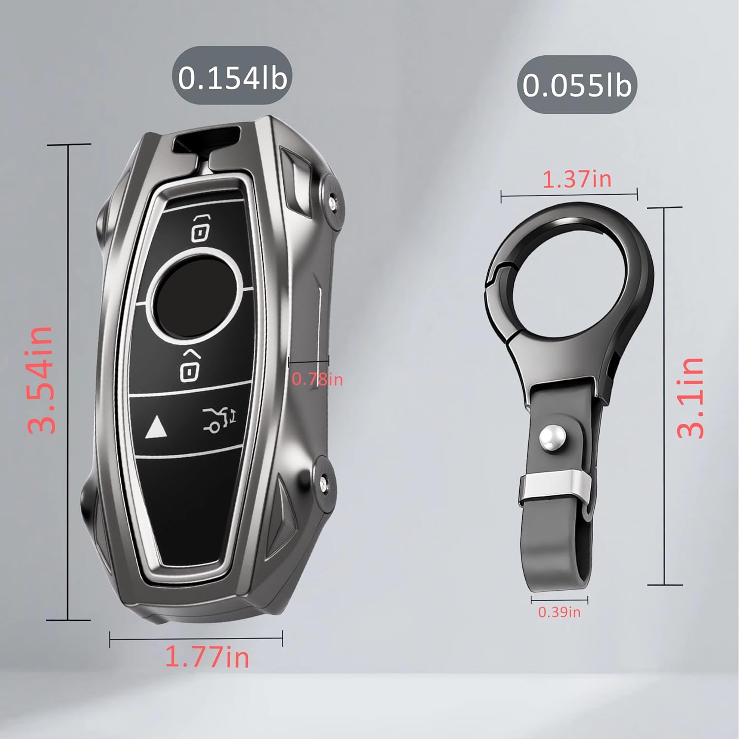 Heavy Zinc Alloy Metal Key Fob Cover Compatible with A-Class C-Class G-Class E-Class S-Class - Image 6