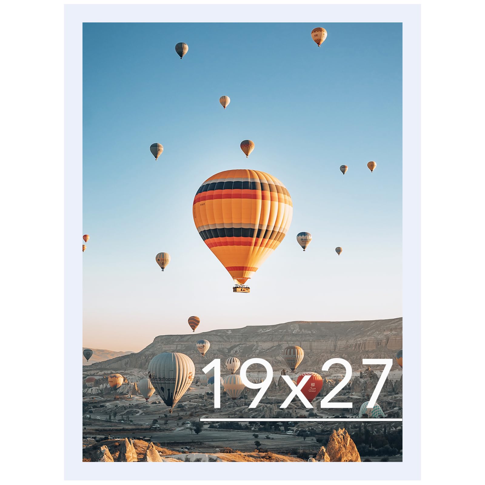 19x27 Picture Frame White for Poster Photo Picture, Horizontal and Vertical Formats for Wall Hanging, 19 x 27 Wall Gallery Poster Photo Frame for 19 by 27 Photos Posters, White