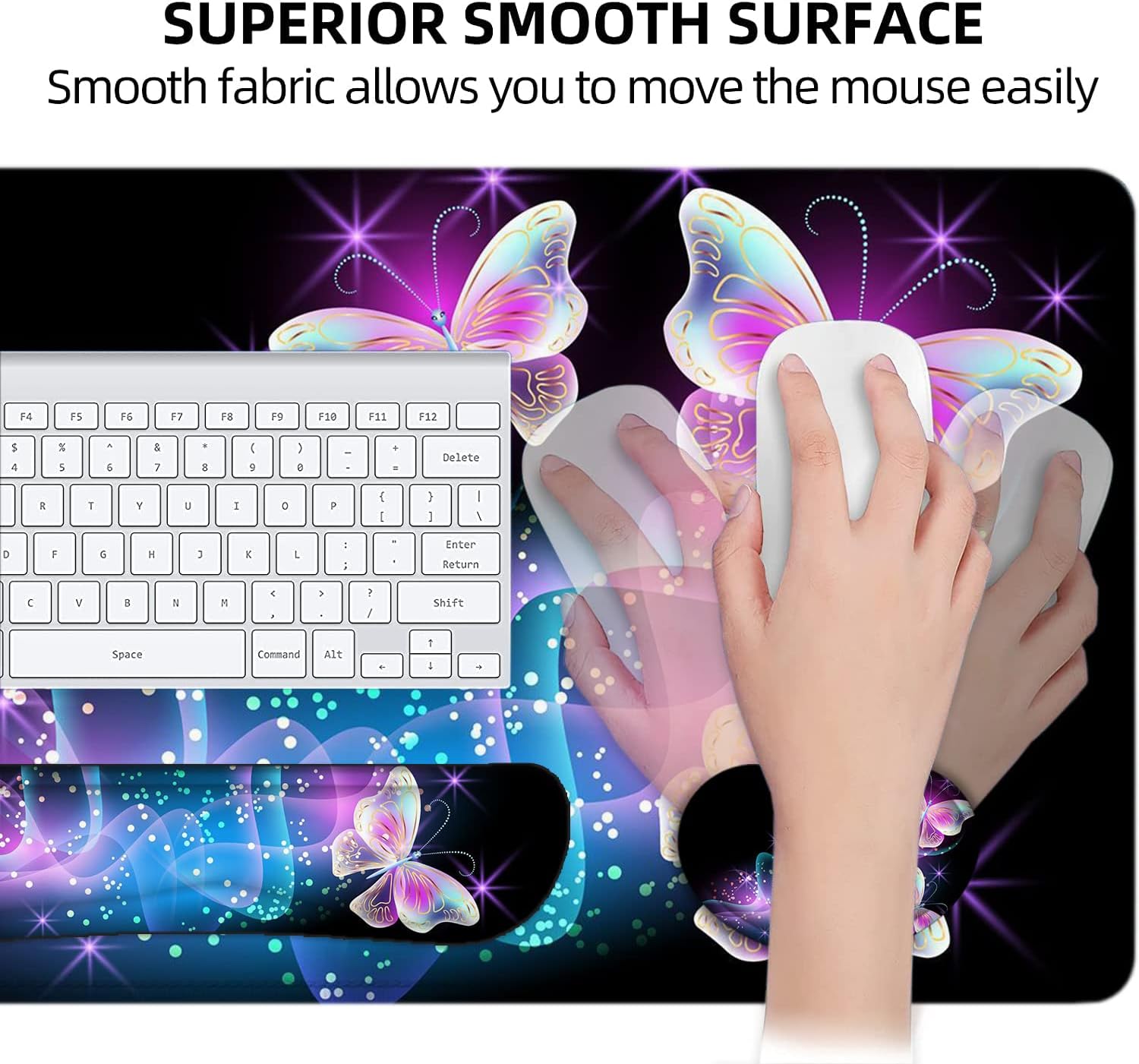 LATEEFAH Desk Mat, Mouse Pad with Wrist Rest, 4-in-1 Large Mouse Pads for Desk, Ergonomic Mouse Pad and Keyboard Wrist Rest Gaming Keyboard Mat for Office, Home - Image 4