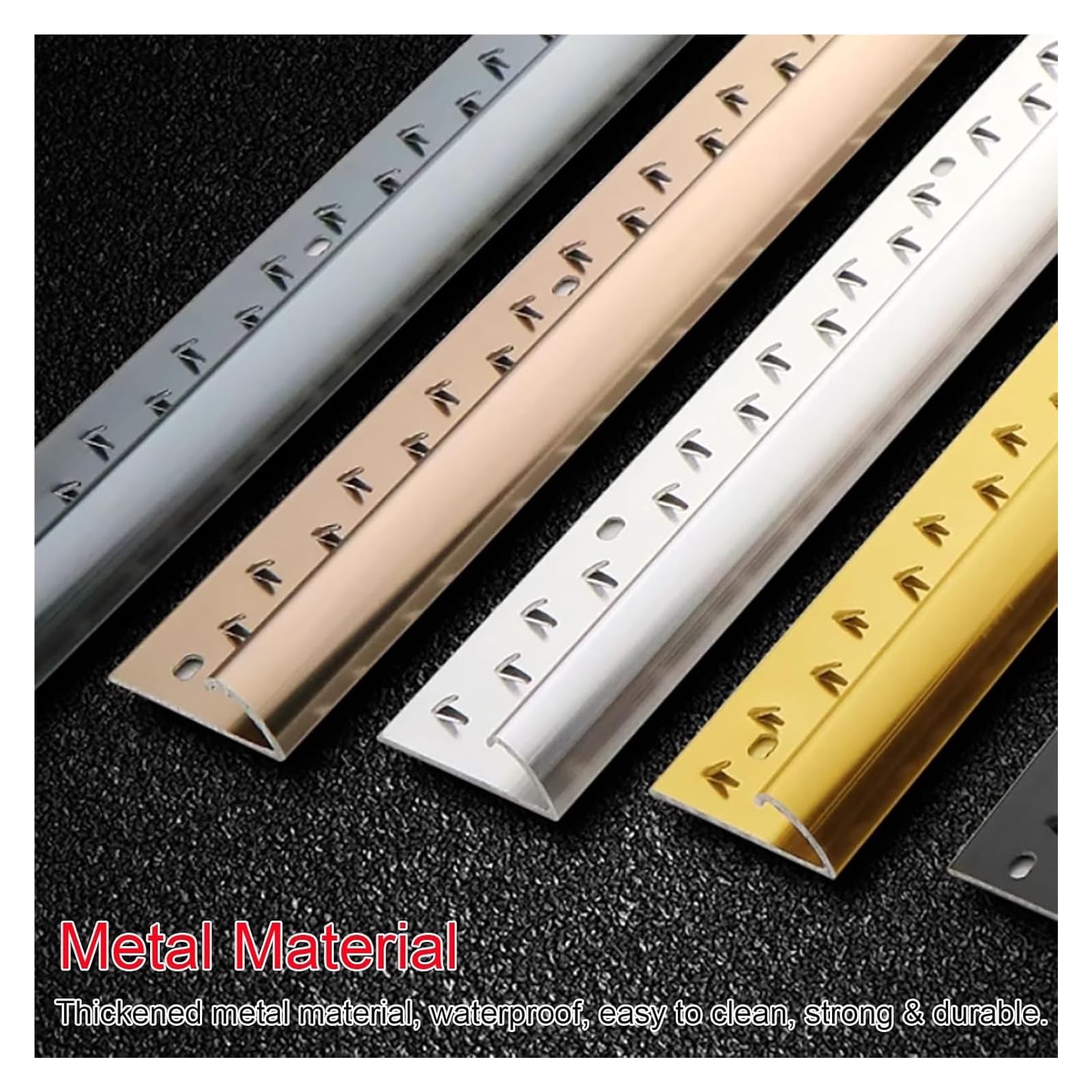 Tapajuntas Suelo, Perfil De Transición, Barra de umbral de transición for interior y exterior, reductor de suelo de metal for puerta/cocina(Black)