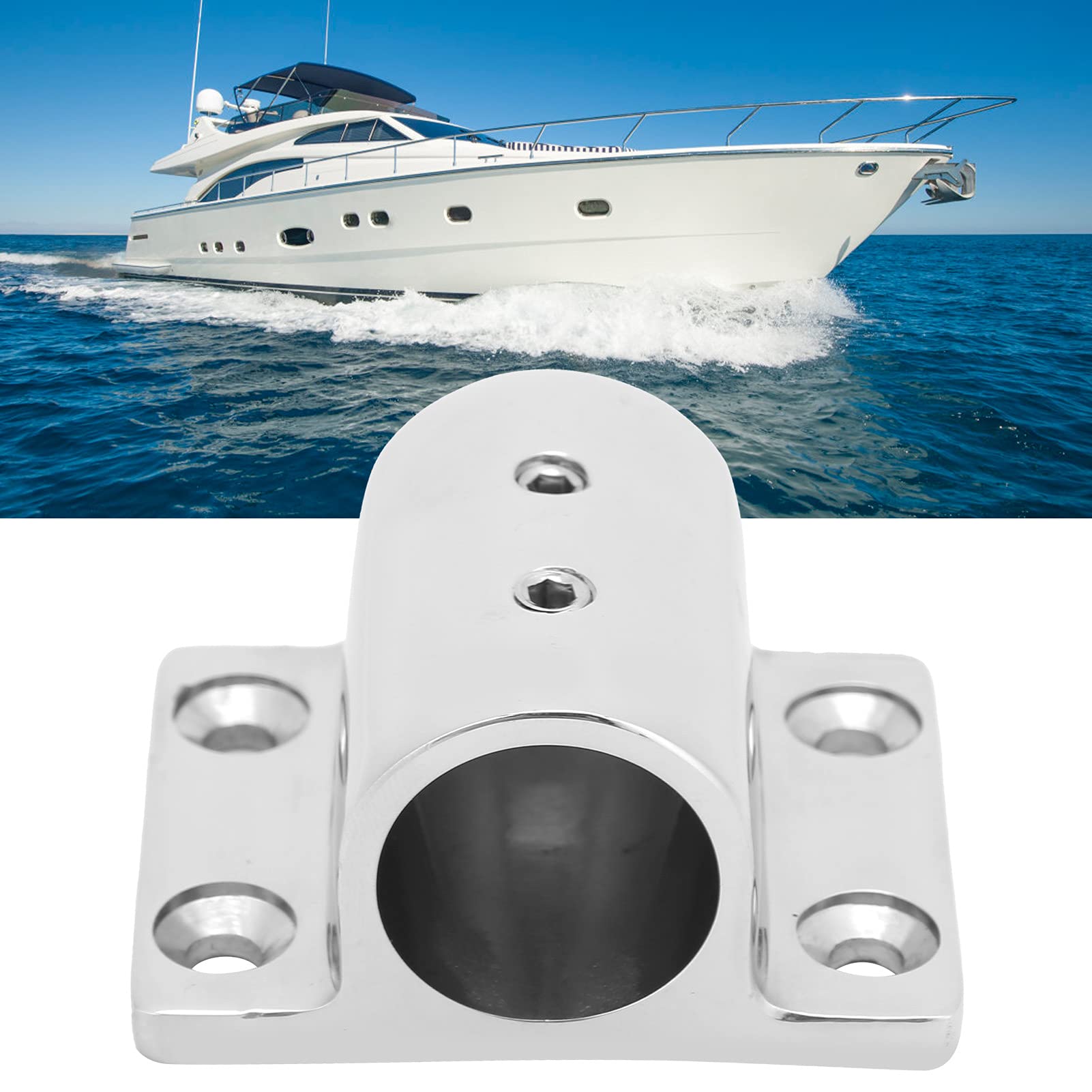 Socobeta Raccordo per corrimano per Barche, Base per Tubo Quadrato per Barche Facile da installare per Tutti i Tipi di Yacht(25mm)