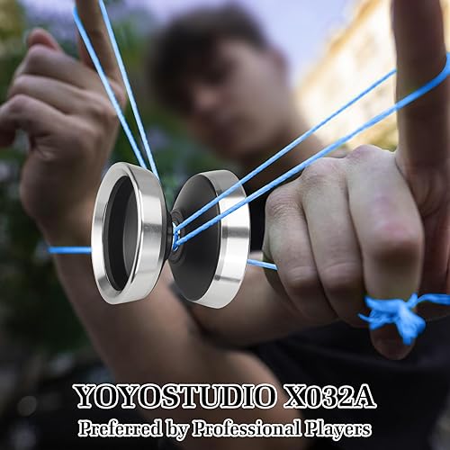 Miniatura 6 de YOYOSTUDIO Yoyo Yoyos profesionales bimetálicos con doble anillo de aleación de aluminio, trucos profesionales yoyos para adultos, yoyo bimetálico
