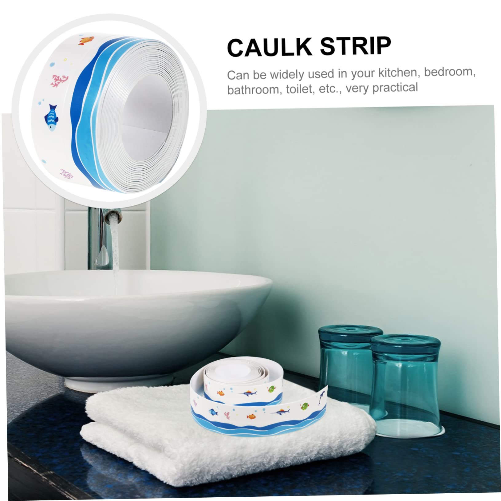 NAMOARLY Waterproof Caulk Tape for Kitchen Bathroom Self Adhesive Caulk Strip Sealant Tape for Toilet PVC Sealing Protector Easy Install