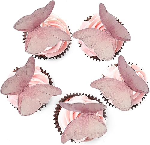 48 piezas de papel de oblea comestible de mariposa para decoración de tartas para boda, cumpleaños, baby shower, suministros de fiesta, decoración