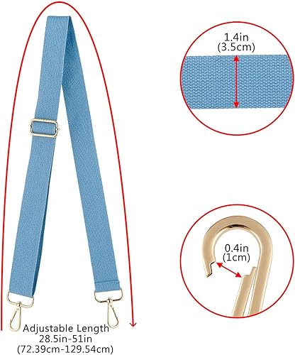 Miniatura 5 de DEVPSISR Correa de hombro ancha de repuesto ajustable para cinturón de lona Hebilla de cuero negro, Hebilla de cuero azul, Hebilla de cuero marrón,