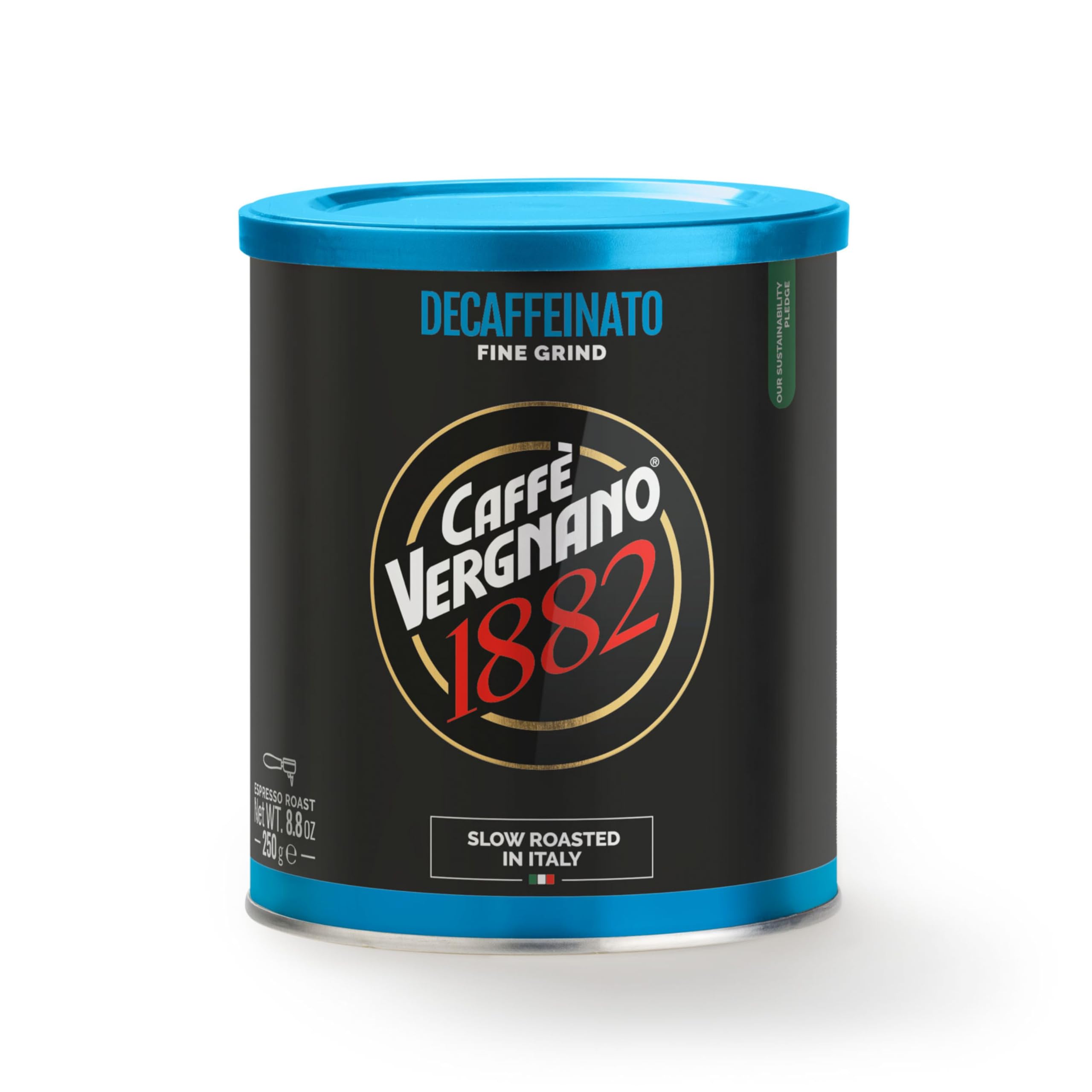 Caffè Vergnano 1882Decaffeinato Espresso Ground Coffee Tin, 250g