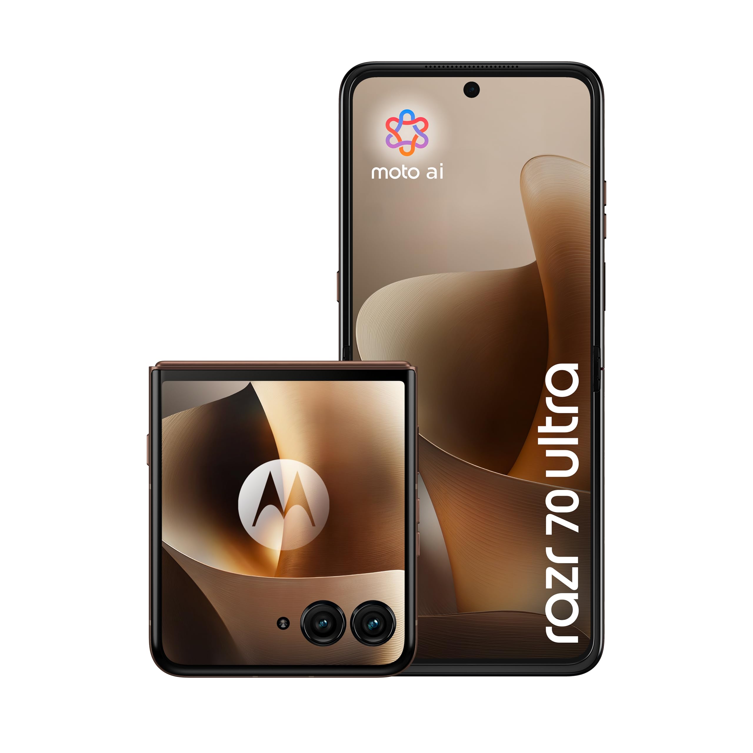 Motorola razr 70 ultra con Moto AI (16/512GB, 50+50MP, selfie 50MP, display esterno 4.0" interno 7" Extreme AMOLED 165Hz, Qualcomm Snapdragon 8 Elite, 5G, Dual SIM, Android 16), PANTONE Cocoa