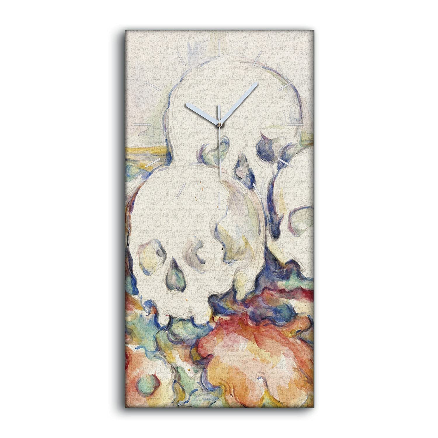 Horloge sur Toile Nature Morte 30x60cm de Salon à Mains Blanches