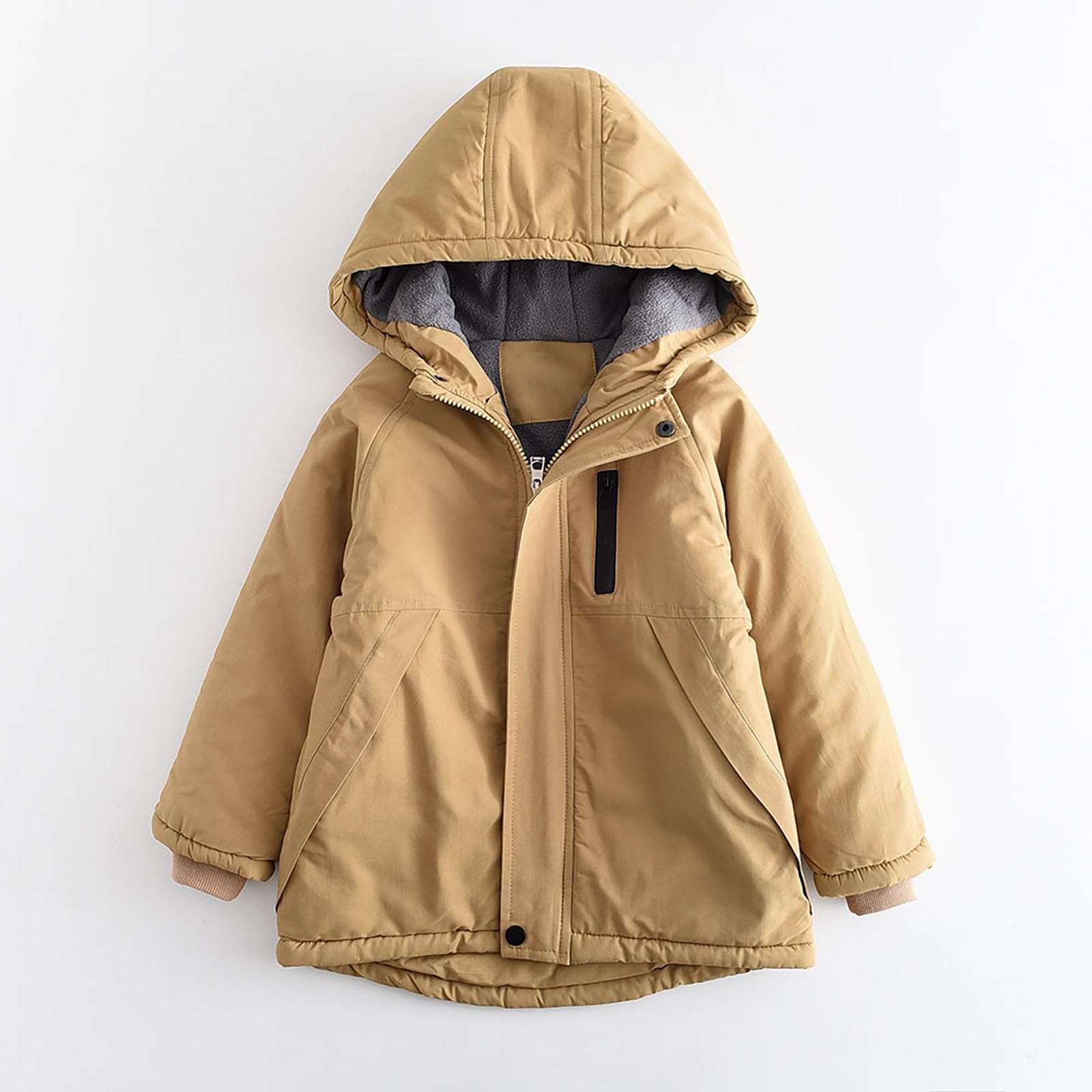 Parka per ragazzi Cappotto invernale imbottito in pile foderato con cappuccio giacca per bambini spesso caldo comfort capispalla per bambini scuola casual soprabito