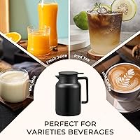 Vista 7 de Paquete de 2 jarras térmicas de café de 49 onzas y botella de agua aislada de 15 onzas, jarras térmicas al vacío de acero inoxidable y botella