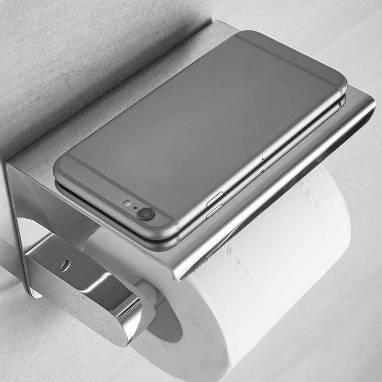 Portarrollos de Papel higiénico de Acero Inoxidable montado en la Pared con Estante Espacioso para Cocina y baño Portarrollos de Papel Portarrollos de Cocina