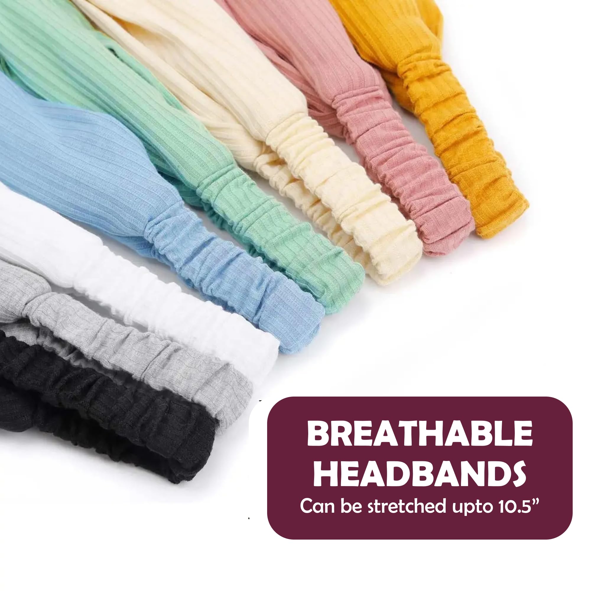 LOTUS78 Fasce per capelli da donna, confezione da 8, fasce per capelli in morbido tessuto per capelli da donna, fascia elastica per il sudore da donna, fasce per capelli da donna alla moda, fascia per