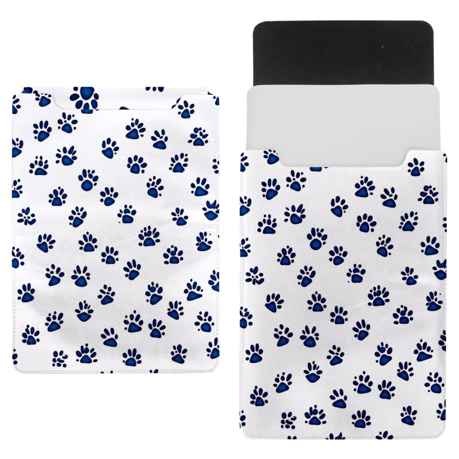 Funda para portátil de 35x25,9 cm azul oscuro con diseño de huellas 7