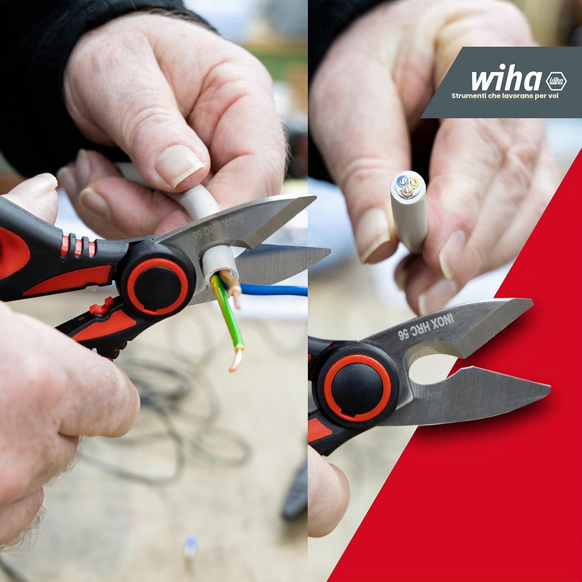 Wiha Tijera profesional con función de crimpado 160 mm (41923)