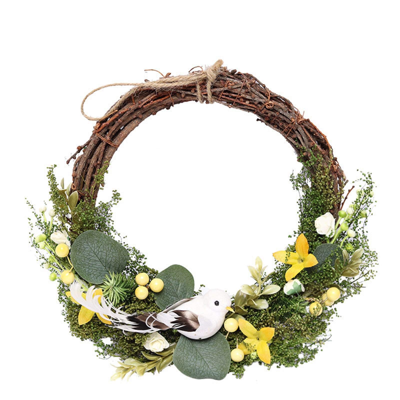 Couronne de Pâques durable en rotin pour décoration réutilisable
