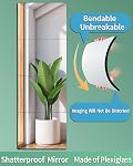 Unbreakable Full Length Wall Mirror Cheap, Over The Door Mirror, Thick 2.5 MM, 4 Pcs 30 CM x 30 CM, Made of Shatterproof Plexiglass Acrylic, Long Mirrors for Bedroom Closet, Workout for Home Gym Body