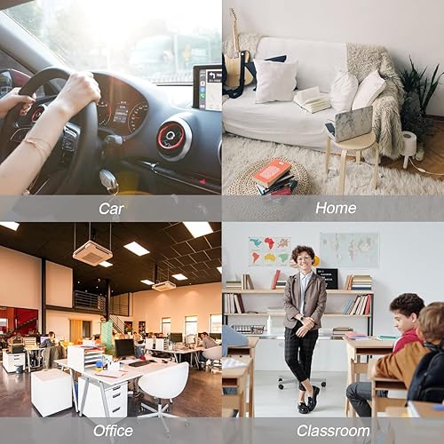 Miniatura 5 de Mini reloj digital para tablero de automóvil, funciona con pilas y pantalla LCD transparente, reloj digital pequeño con soporte autoadhesivo, reloj